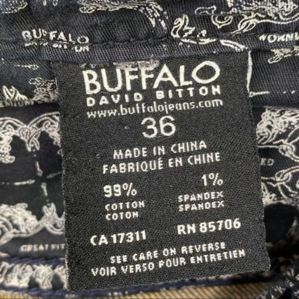 BUFFALO DAVID BITTON Mens Jeans Size 36 x 32‎ Blue Denim Casual Straight Leg